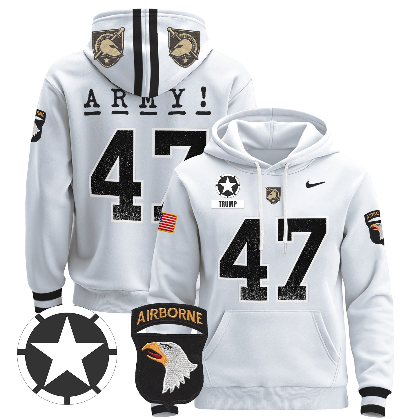 Army Black Knights 2024 Pullover Hoodie V2 - Stitched