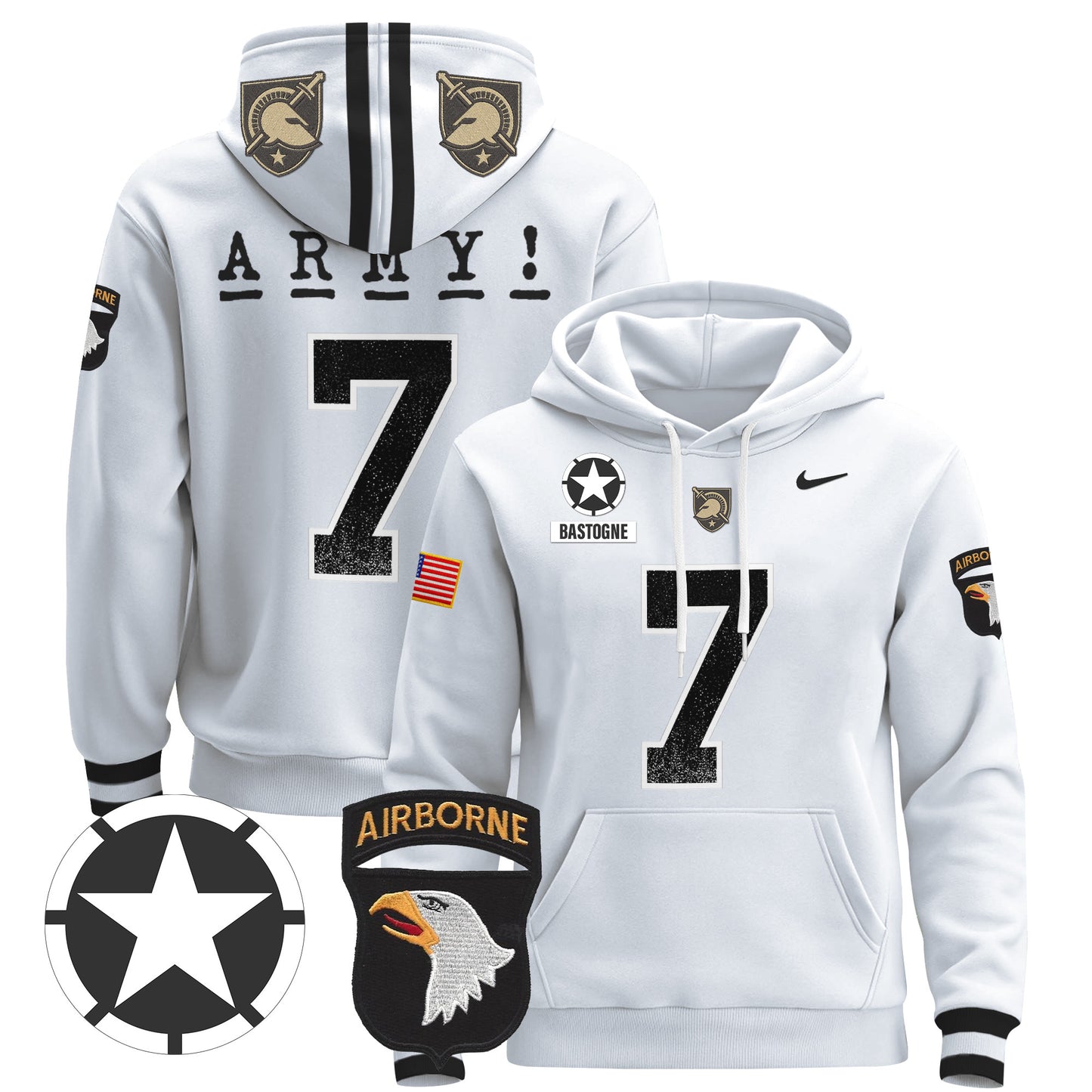 Army Black Knights 2024 Pullover Hoodie V2 - Stitched