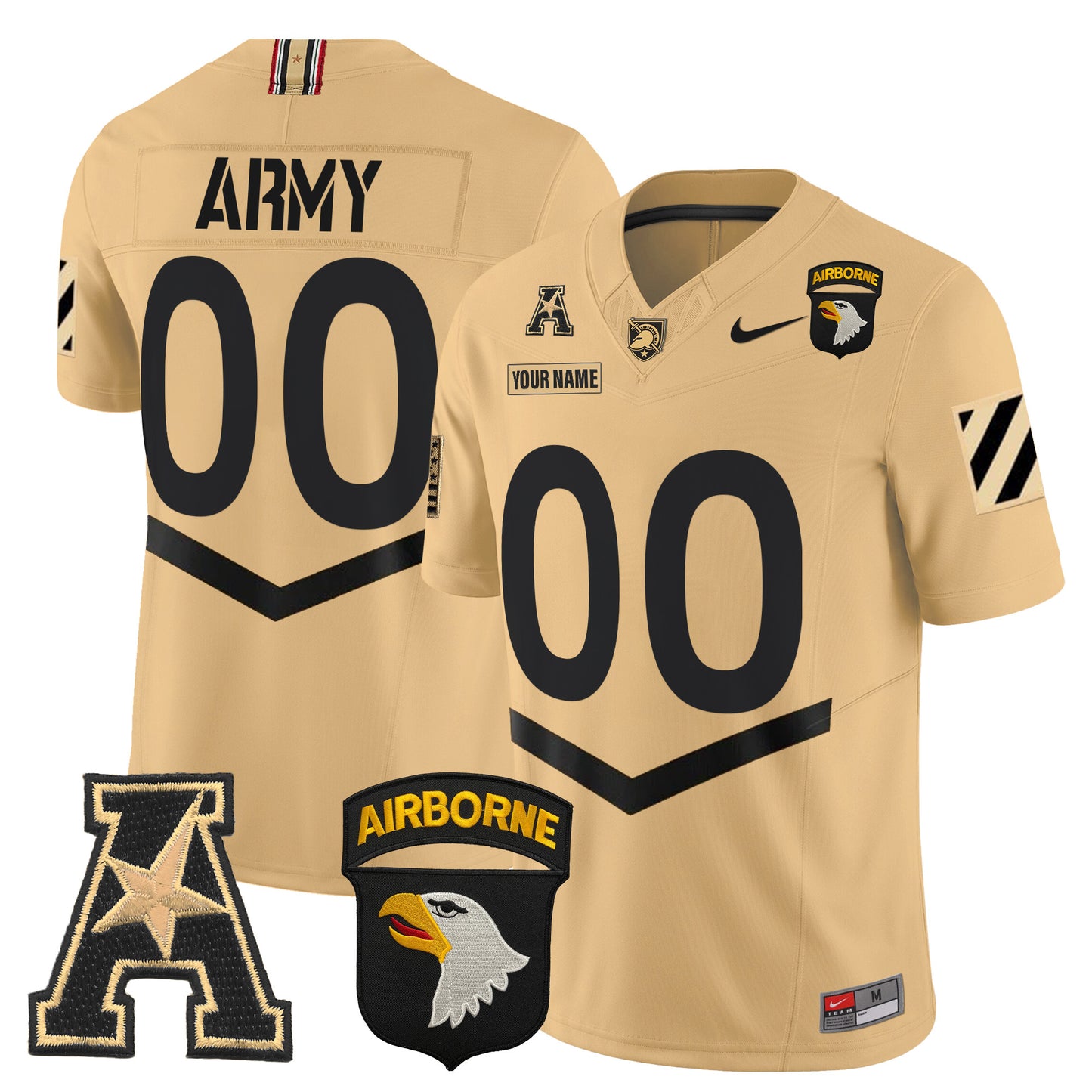 Army Black Knights 101st Airborne Division Patch 2024 Vapor Limited Custom Jersey V3 - All Stitched