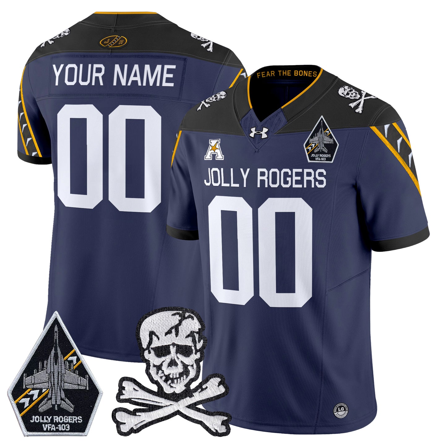 Navy Midshipmen 2024 Vapor Limited Custom Jersey V5 - All Stitched