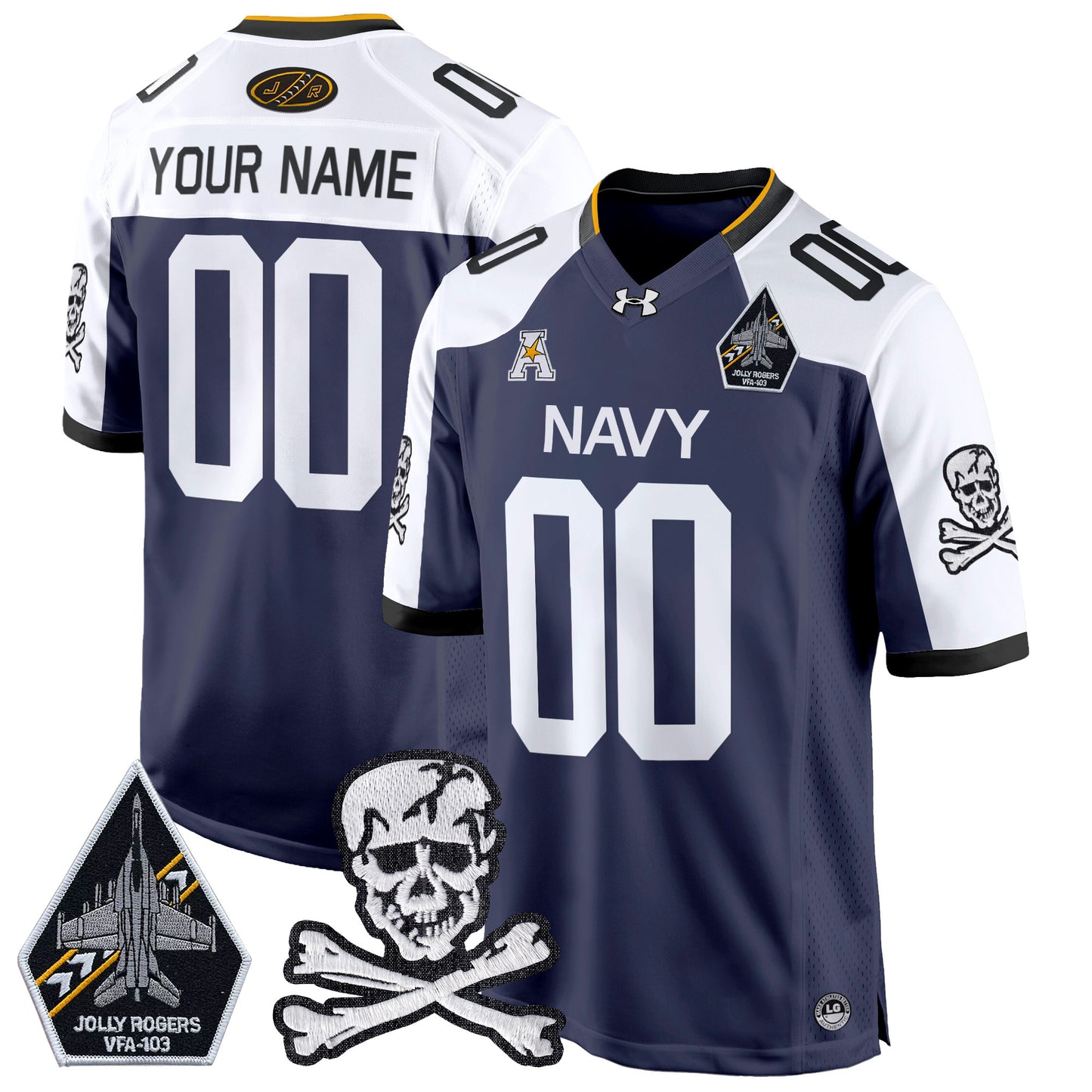 Navy Midshipmen 2024 Game Custom Jersey - All Stitched