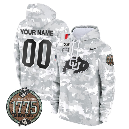 Buffaloes 2024 Salute to Service Establishment Year Patch Custom Fleece Pullover Hoodie - All Stitched