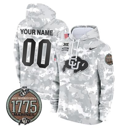 Buffaloes 2024 Salute to Service Establishment Year Patch Custom Fleece Pullover Hoodie