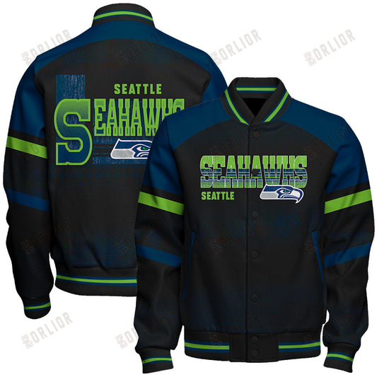 Seattle Seahawks Football Team 2024 - 25 Fearless Warrior Unisex Varsity Jacket