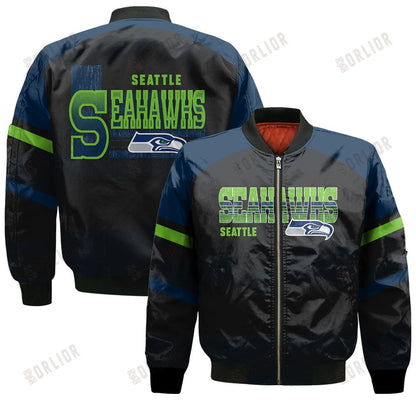 Seattle Seahawks Football Team 2024 - 25 Fearless Warrior Bomber Jacket