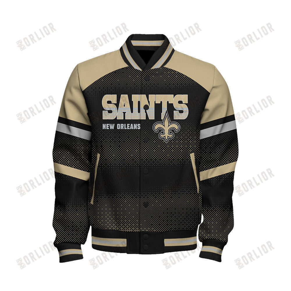 New Orleans Saints Football Team 2024 - 25 Fearless Warrior Bomber Jacket