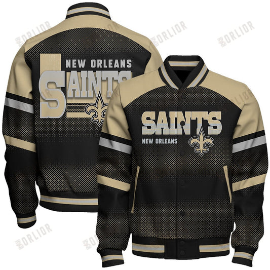 New Orleans Saints Football Team 2024 - 25 Fearless Warrior Bomber Jacket