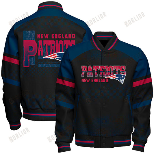 New England Patriots Football Team 2024 - 25 Fearless Warrior Unisex Varsity Jacket
