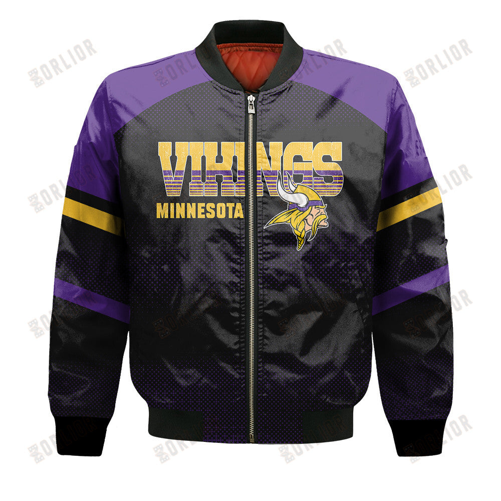 Minnesota Vikings Football Team 2024 - 25 Fearless Warrior Bomber Jacket