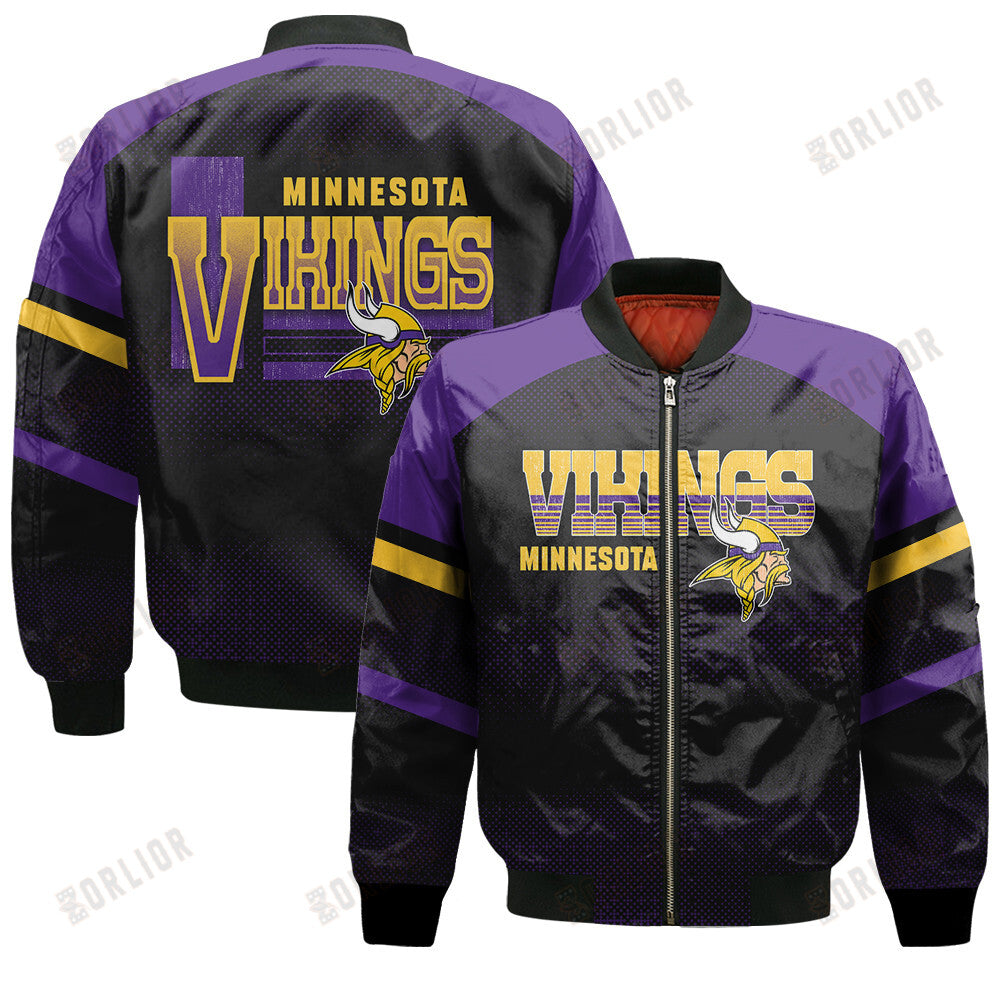 Minnesota Vikings Football Team 2024 - 25 Fearless Warrior Bomber Jacket