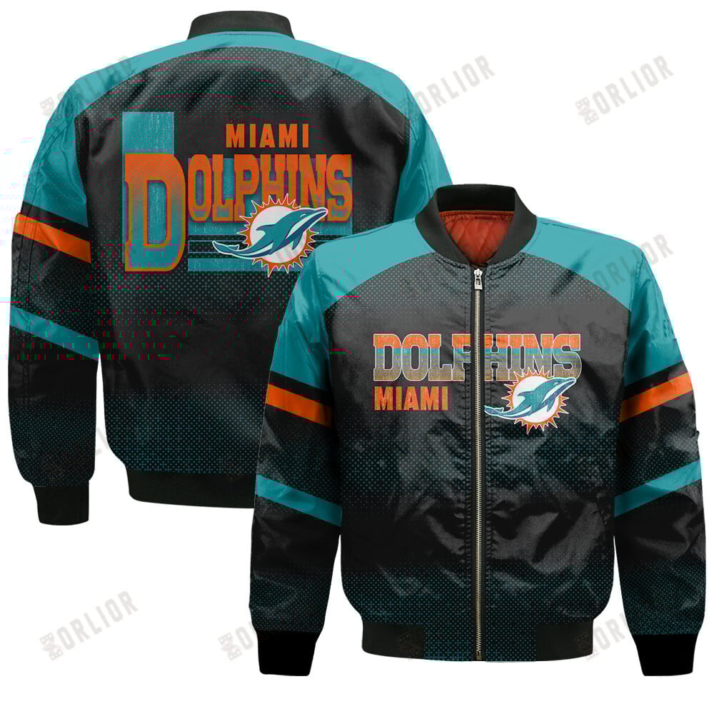 Miami Dolphins Football Team 2024 - 25 Fearless Warrior Bomber Jacket