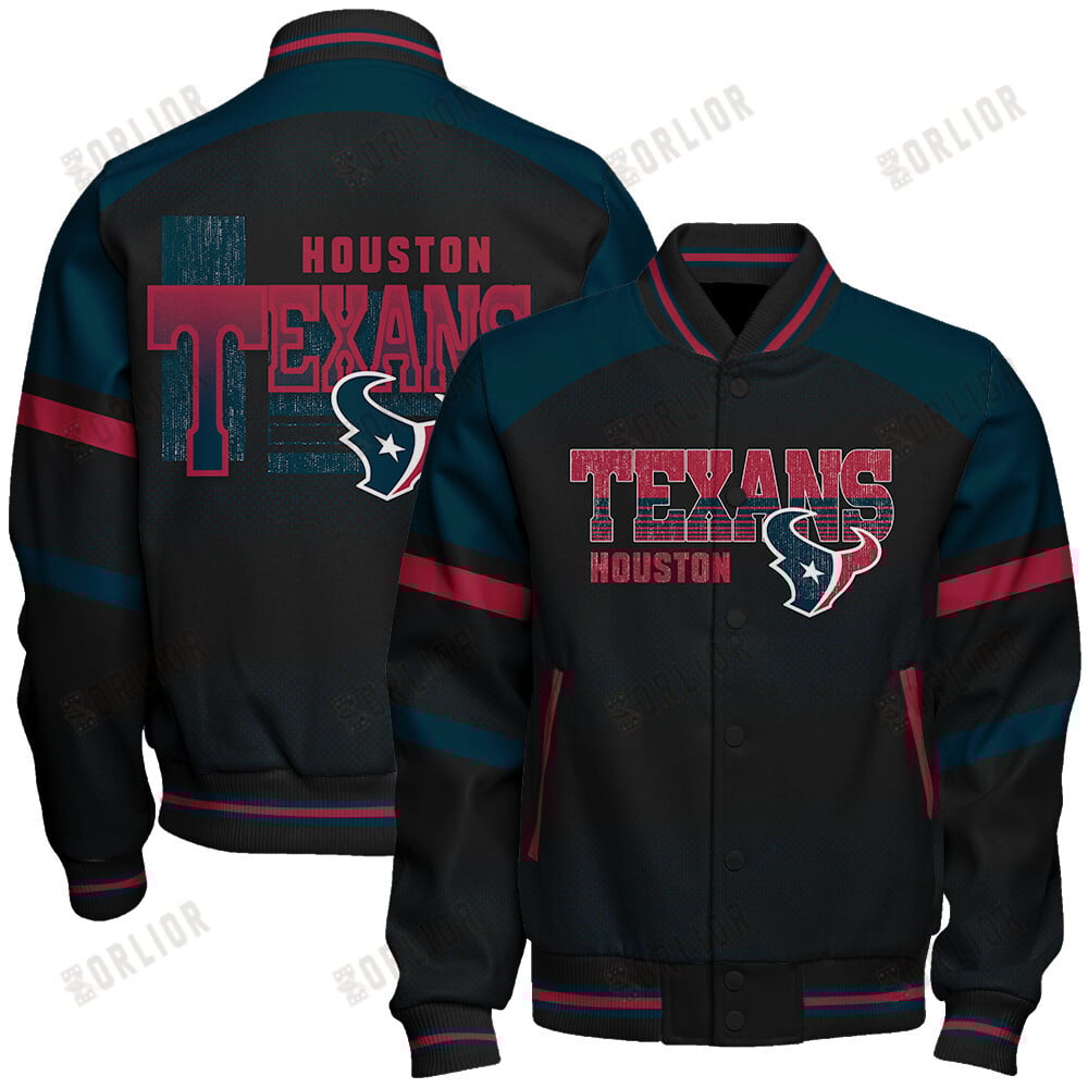 Houston Texans Football Team 2024 - 25 Fearless Warrior Unisex Varsity Jacket