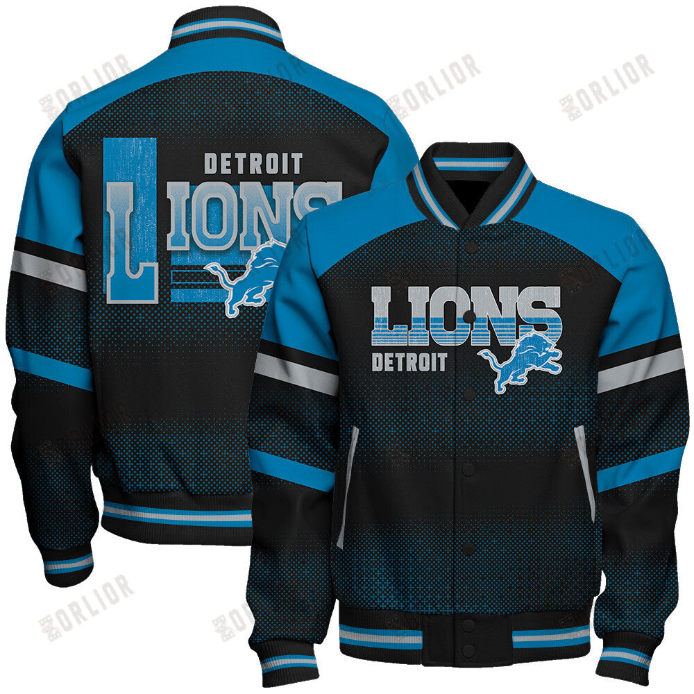 Detroit Lions Football Team 2024 - 25 Fearless Warrior Unisex Varsity Jacket
