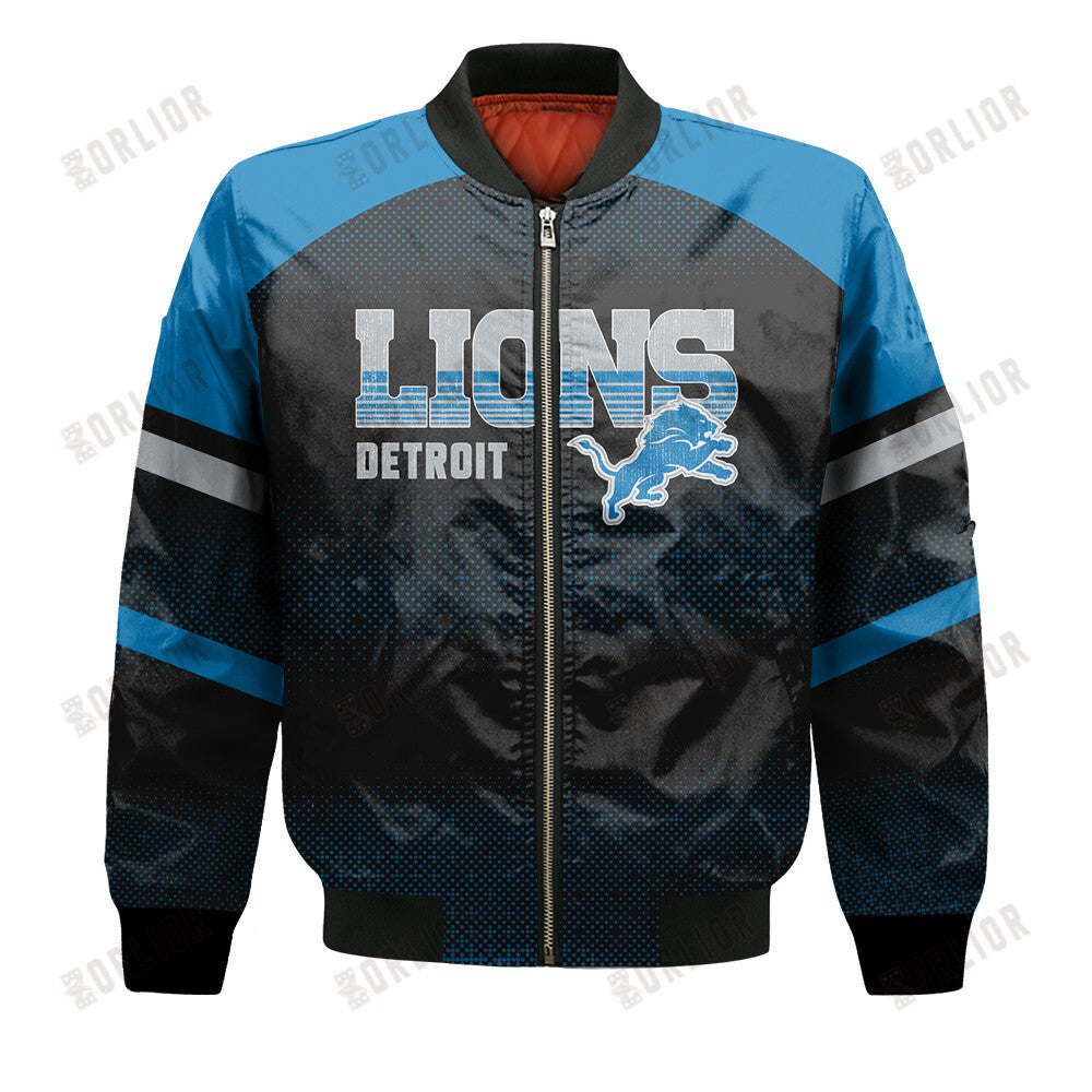 Detroit Lions Football Team 2024 - 25 Fearless Warrior Bomber Jacket