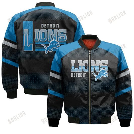 Detroit Lions Football Team 2024 - 25 Fearless Warrior Bomber Jacket