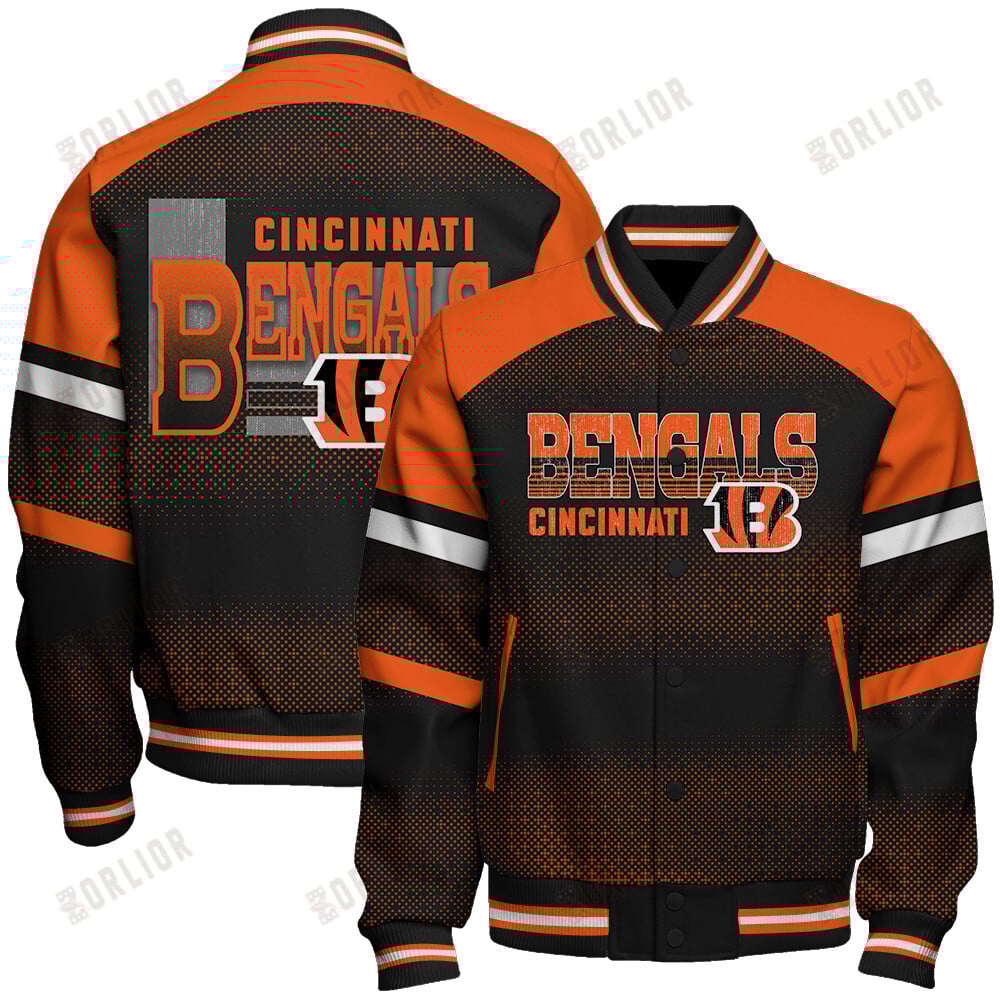 Cincinnati Bengals Football Team 2024 - 25 Fearless Warrior Unisex Varsity Jacket