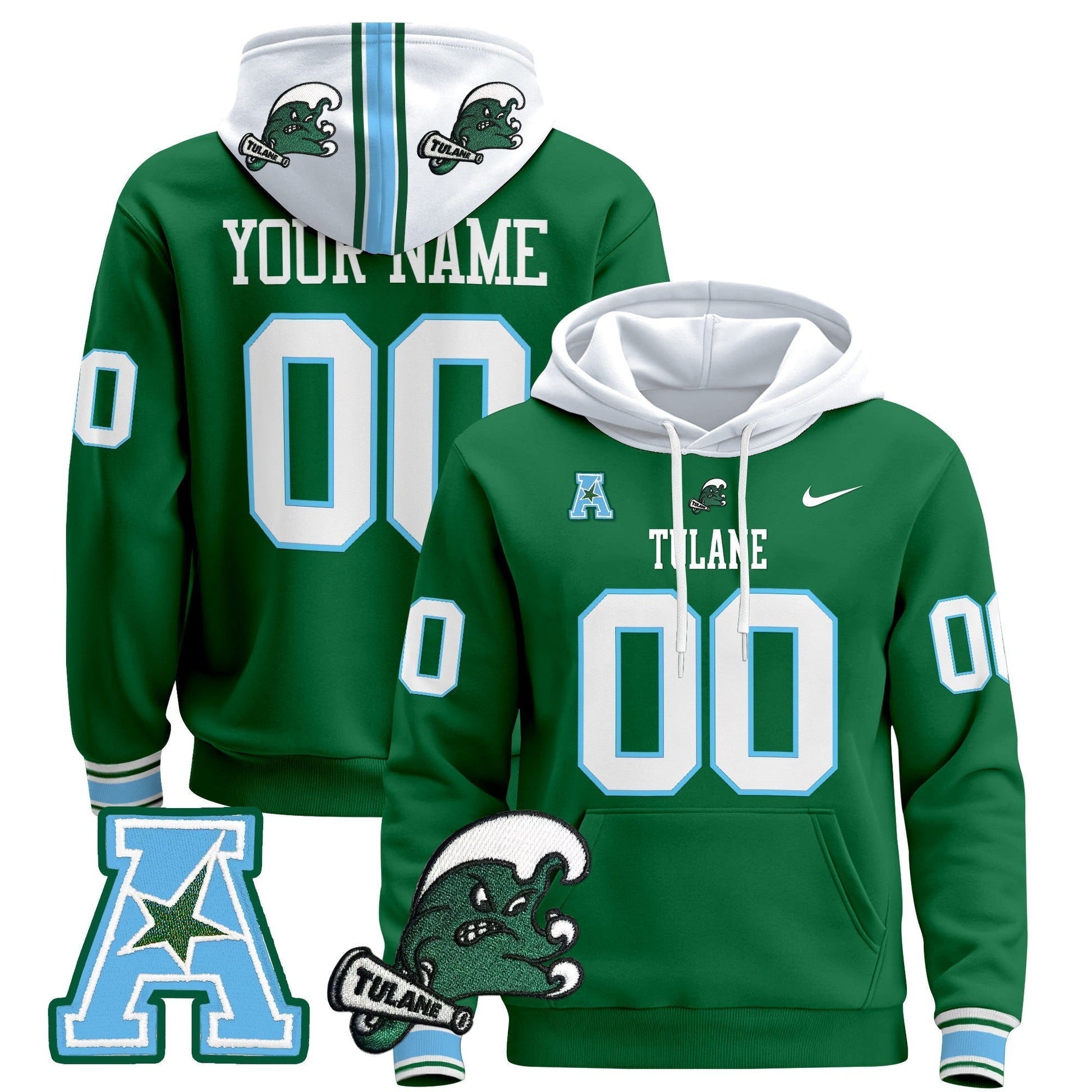 Tulane Green Wave 2024 Custom Pullover Hoodie
