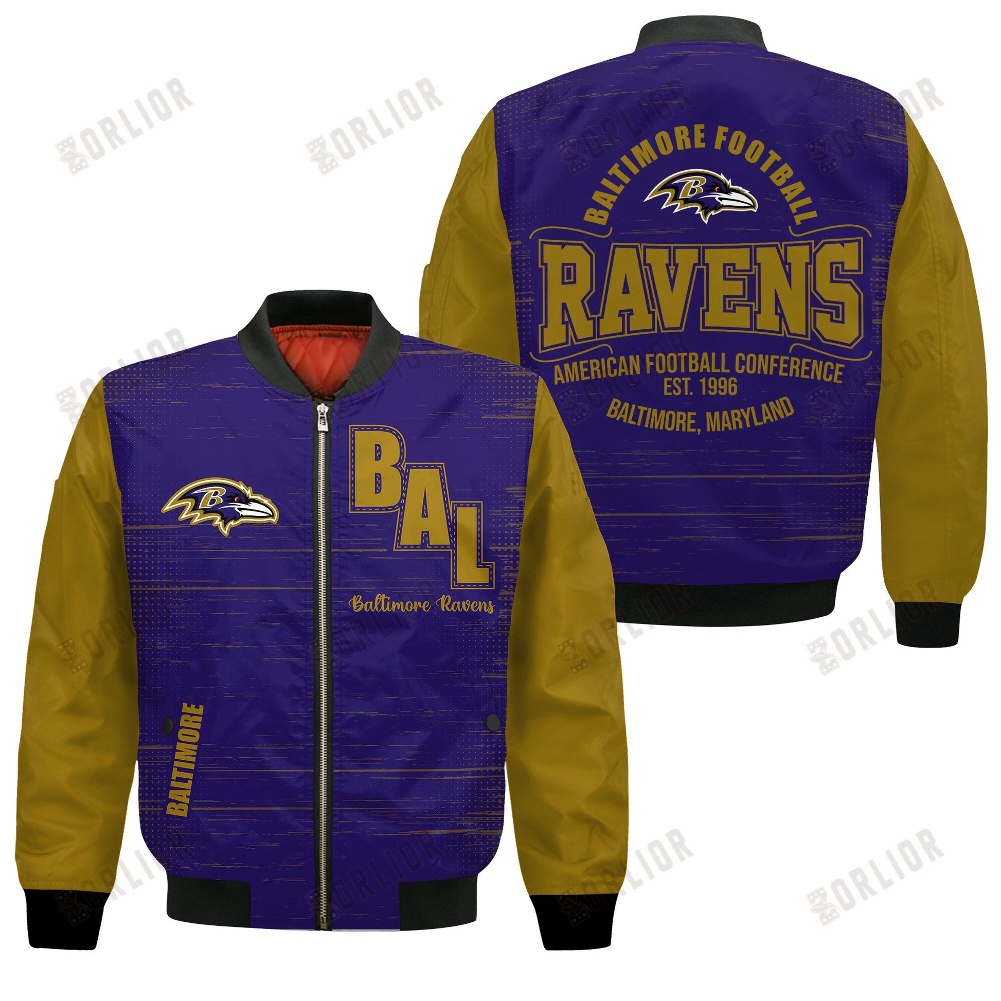 Baltimore Ravens Football Team 2024 - 25 Proud Of The Shirt Bomber Jacket