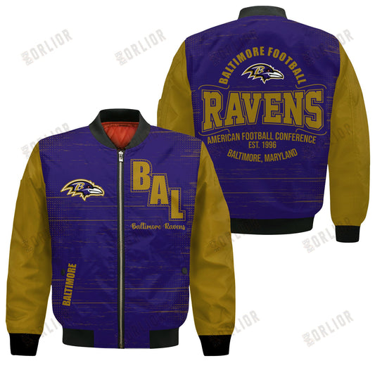 Baltimore Ravens Football Team 2024 - 25 Proud Of The Shirt Bomber Jacket