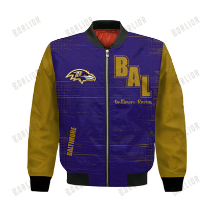 Baltimore Ravens Football Team 2024 - 25 Proud Of The Shirt Bomber Jacket