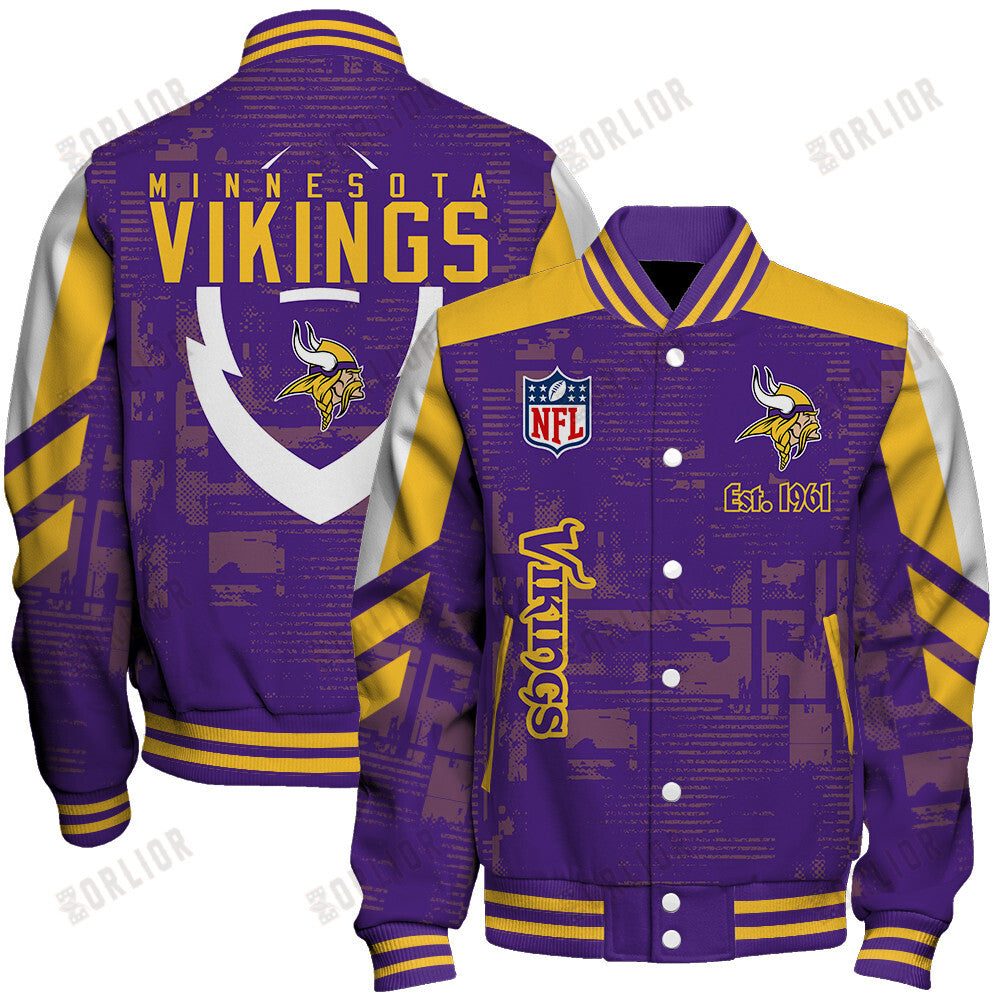 Minnesota Vikings Football Team 2024 - 25 Proud To Be Different Unisex Varsity Jacket
