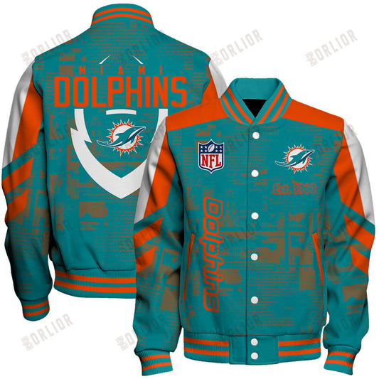 Miami Dolphins Football Team 2024 - 25 Proud To Be Different Unisex Varsity Jacket
