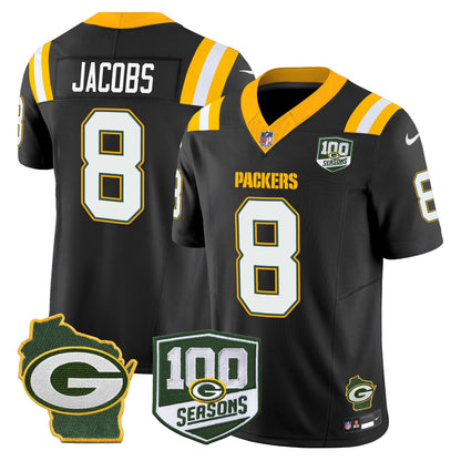 Packers 100th Season & Home Patch Vapor Limited Jersey - All Stitched