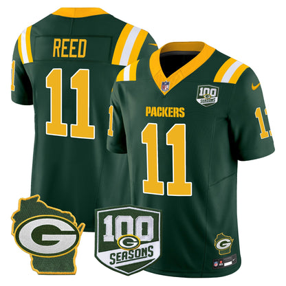 Packers 100th Season & Home Patch Vapor Limited Jersey - All Stitched