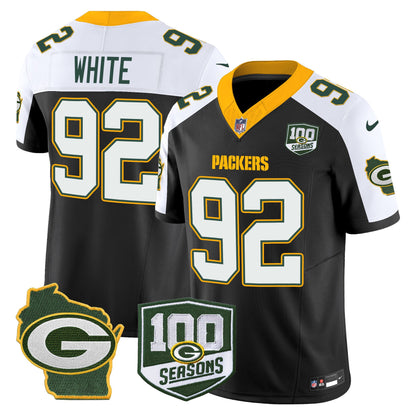 Packers 100th Season & Home Patch Vapor Limited Jersey - All Stitched