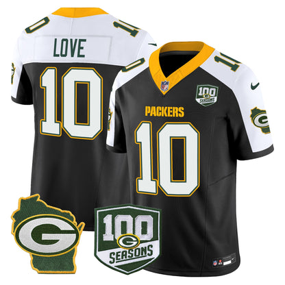 Packers 100th Season & Home Patch Vapor Limited Jersey - All Stitched