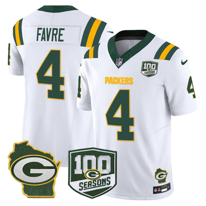 Packers 100th Season & Home Patch Vapor Limited Jersey - All Stitched