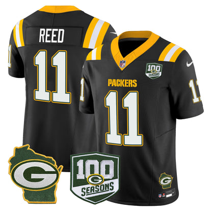 Packers 100th Season & Home Patch Vapor Limited Jersey - All Stitched