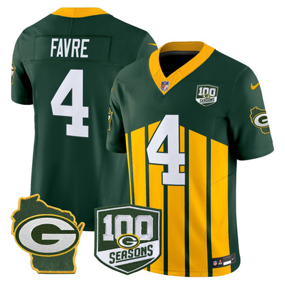 Packers 100th Season & Home Patch Vapor Limited Jersey - All Stitched