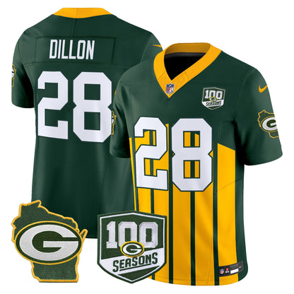 Packers 100th Season & Home Patch Vapor Limited Jersey - All Stitched