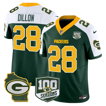 Packers 100th Season & Home Patch Vapor Limited Jersey - All Stitched