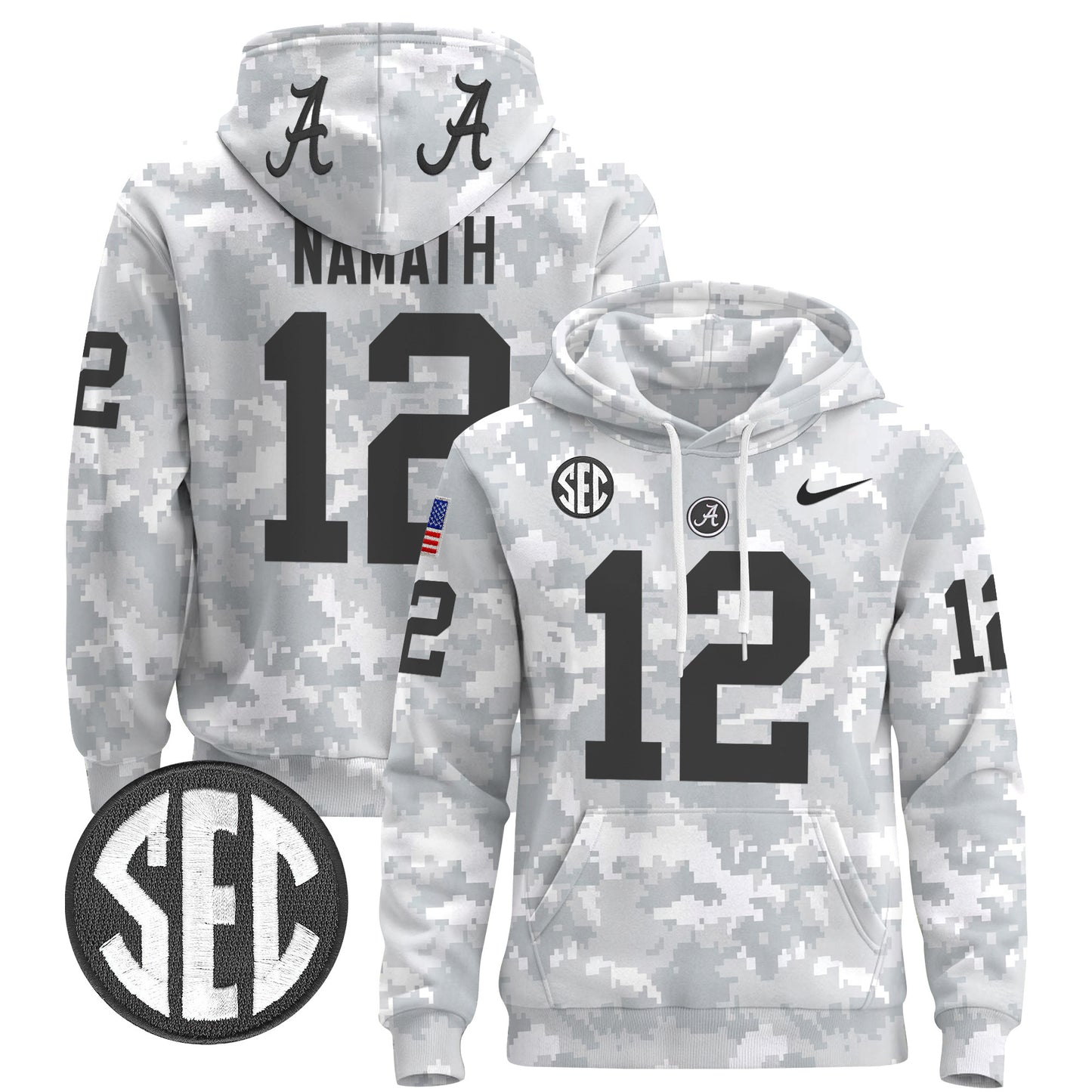 Alabama Crimson Tide 2024 Salute to Service Pullover Hoodie - All Stitched