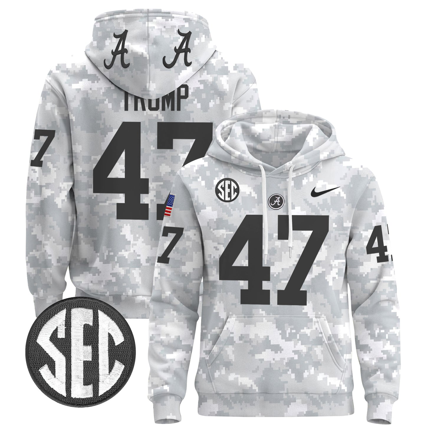 Alabama Crimson Tide 2024 Salute to Service Pullover Hoodie - All Stitched