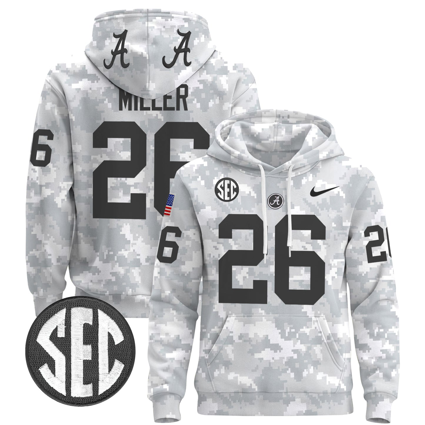 Alabama Crimson Tide 2024 Salute to Service Pullover Hoodie - All Stitched