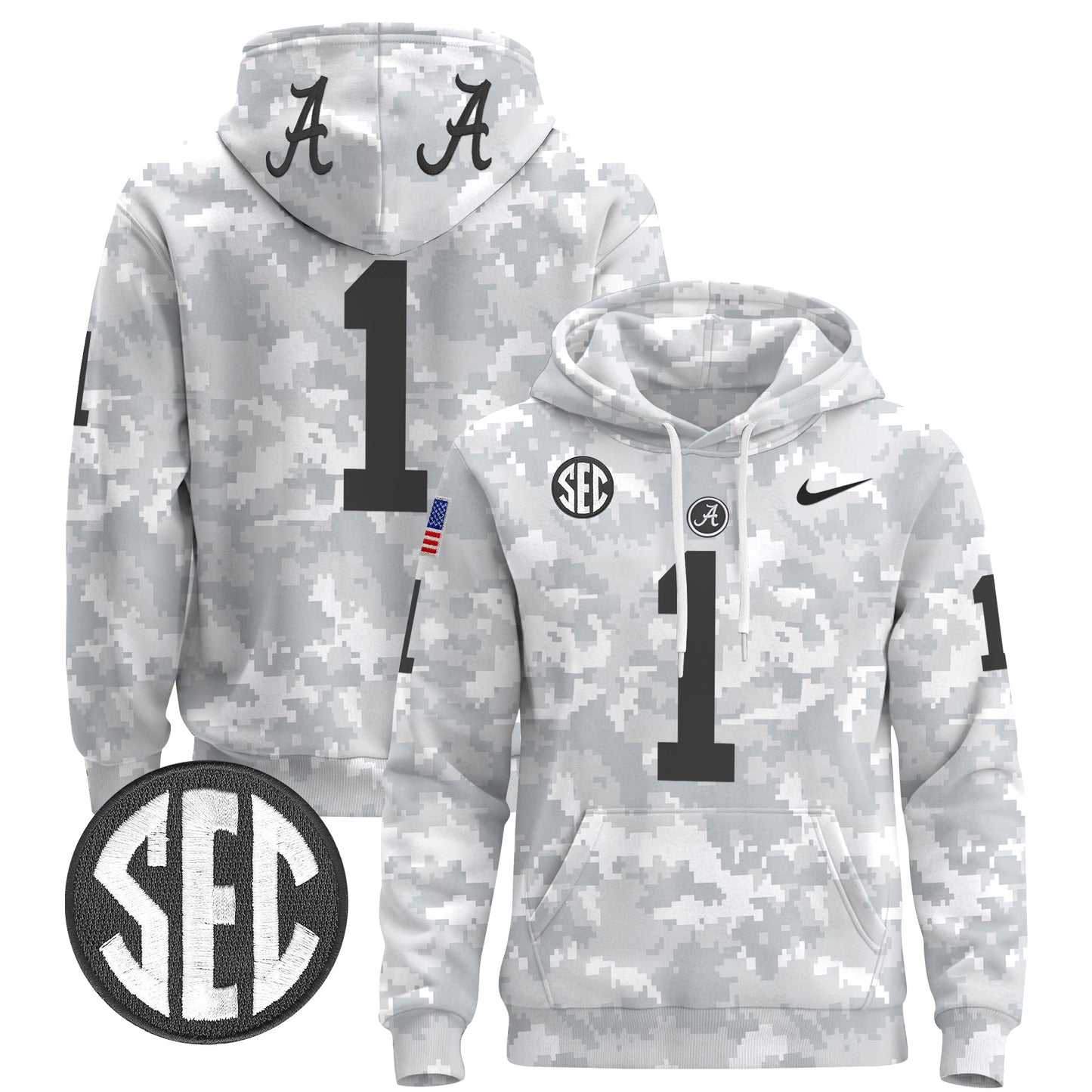 Alabama Crimson Tide 2024 Salute to Service Pullover Hoodie - All Stitched