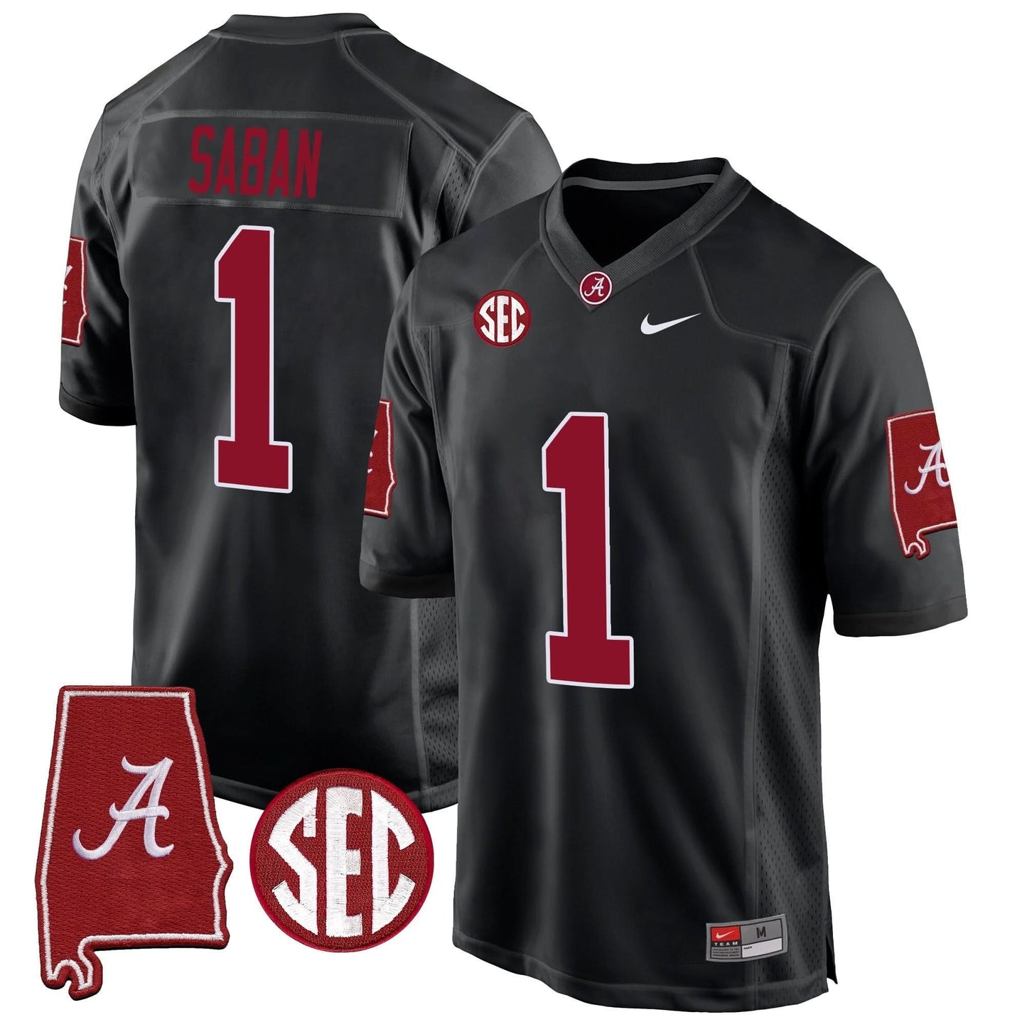 Alabama Crimson Tide 2024 Alabama Map Patch Game Jersey - All Stitched