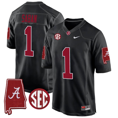 Alabama Crimson Tide 2024 Alabama Map Patch Game Jersey - All Stitched