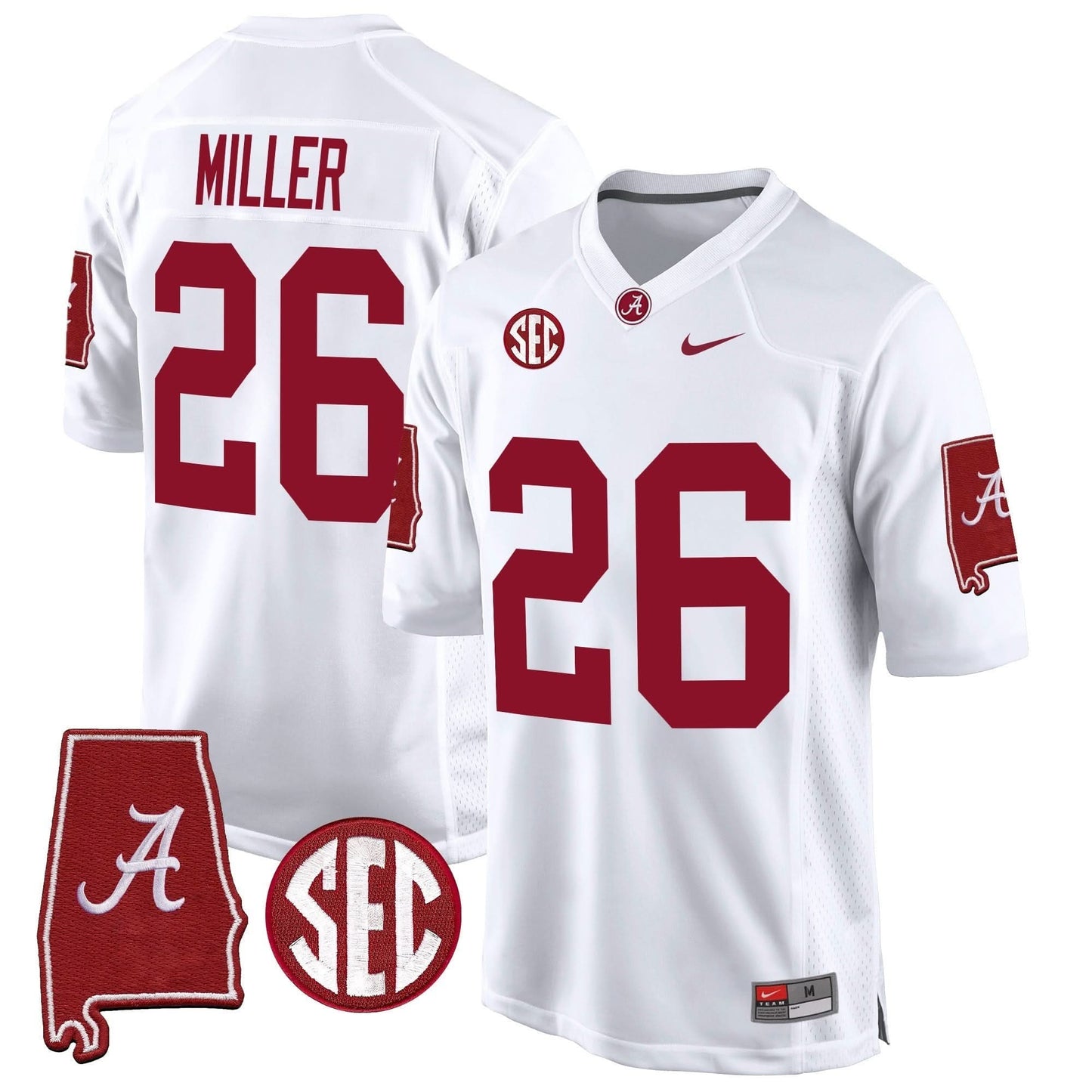 Alabama Crimson Tide 2024 Alabama Map Patch Game Jersey - All Stitched