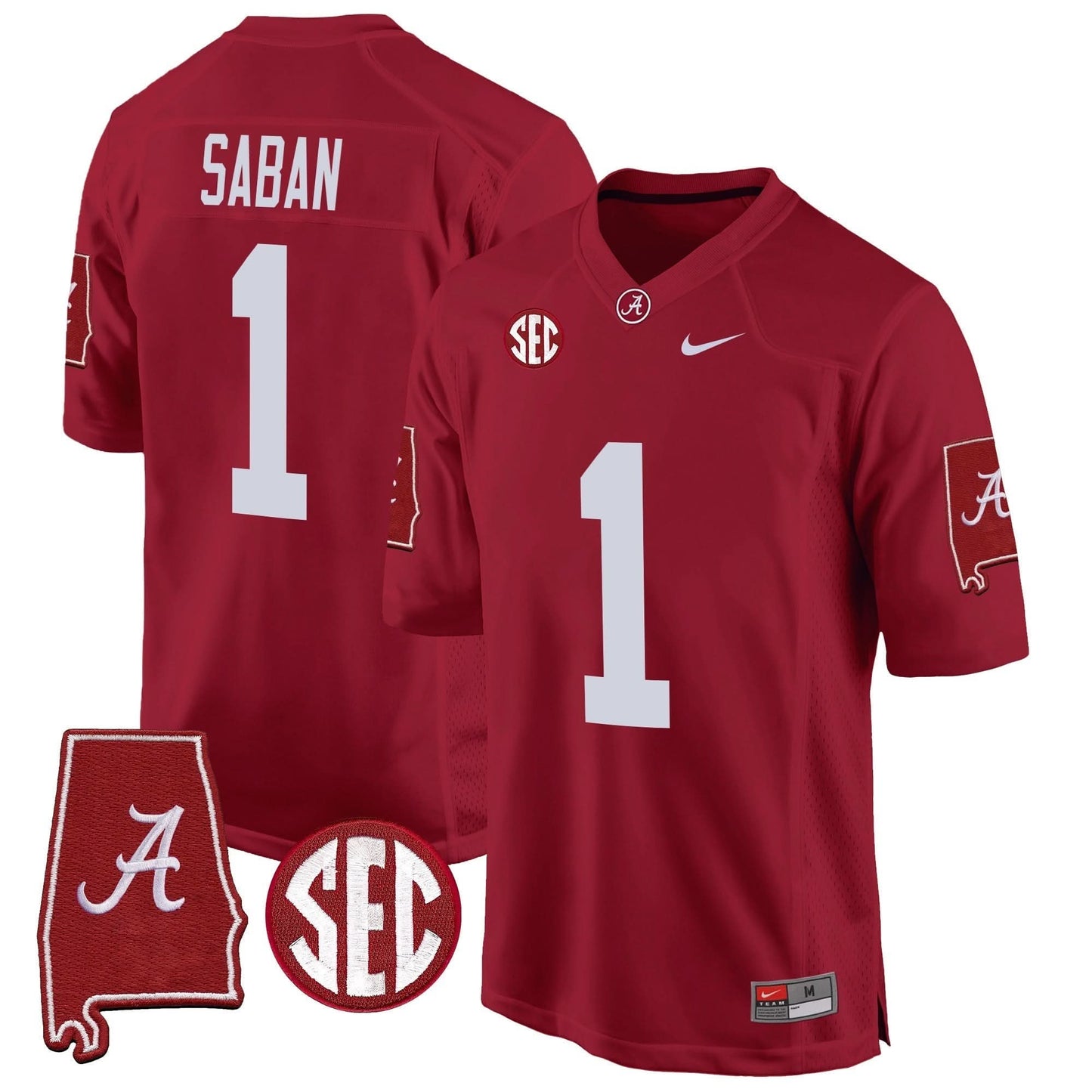 Alabama Crimson Tide 2024 Alabama Map Patch Game Jersey - All Stitched
