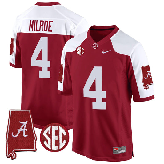 Alabama Crimson Tide 2024 Alabama Map Patch Game Jersey - All Stitched