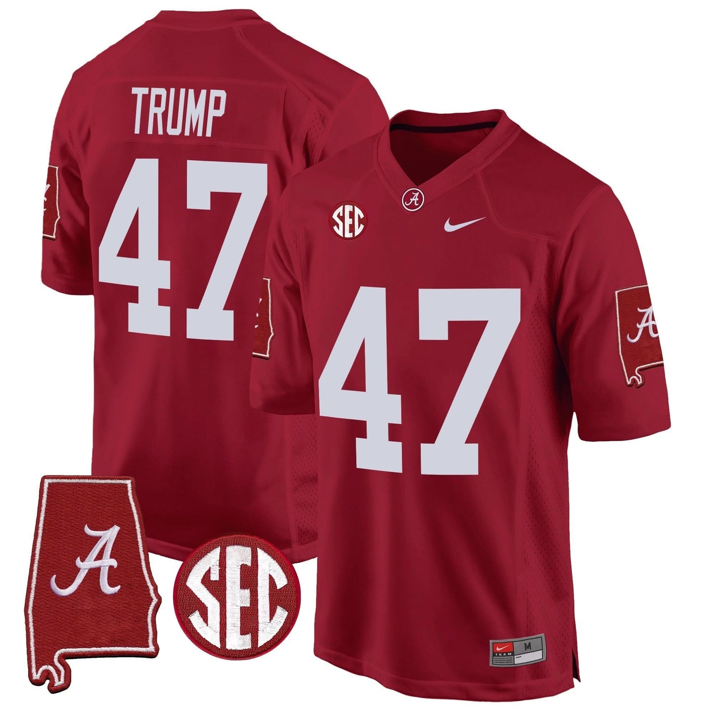 Alabama Crimson Tide 2024 Alabama Map Patch Game Jersey - All Stitched