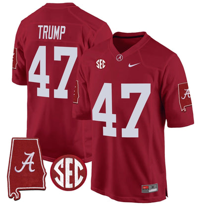 Alabama Crimson Tide 2024 Alabama Map Patch Game Jersey - All Stitched