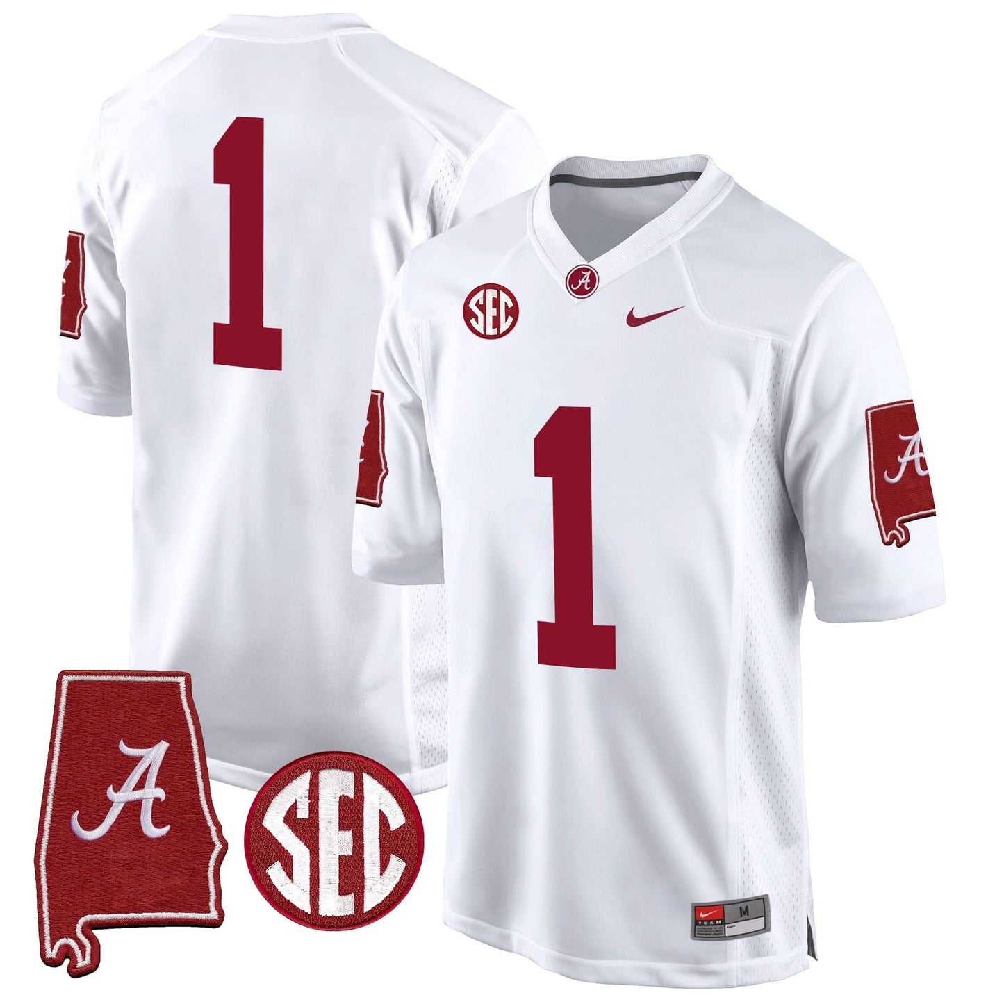 Alabama Crimson Tide 2024 Alabama Map Patch Game Jersey - All Stitched