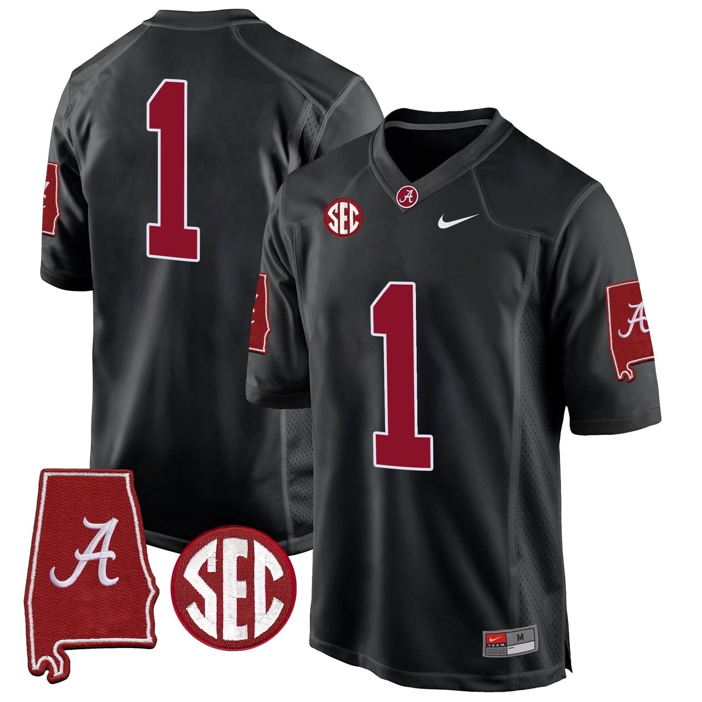 Alabama Crimson Tide 2024 Alabama Map Patch Game Jersey - All Stitched