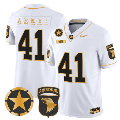 Army Black Knights 101st Airborne Division Patch 2024 Gold Vapor Limited Jersey - All Stitched