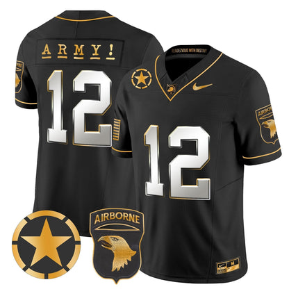 Army Black Knights 101st Airborne Division Patch 2024 Gold Vapor Limited Jersey - All Stitched